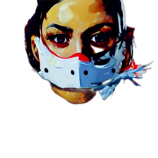 mask, face, photorealistic, pixel art transparent PNG cut-out