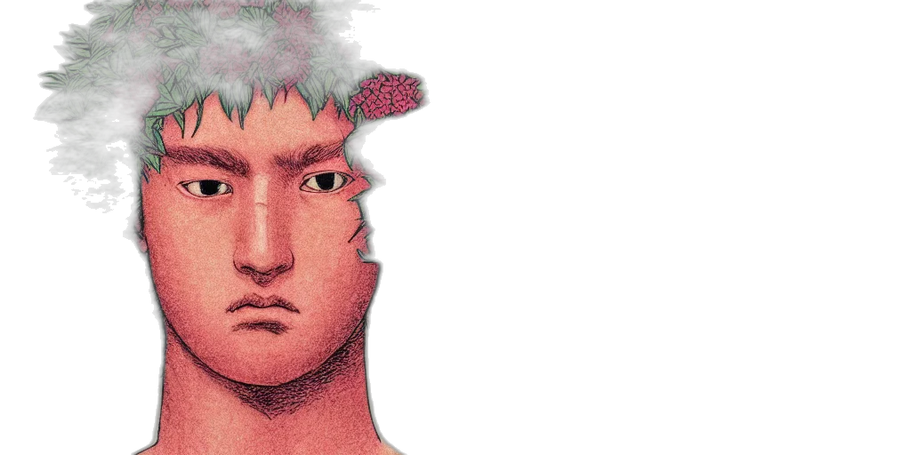 face, mask, crown, hair, vaporwave, anime, photorealistic, watercolor transparent PNG cut-out