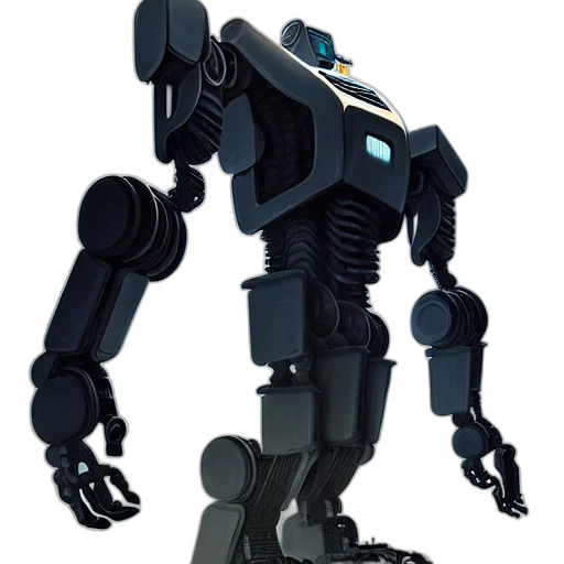 robot, concept art, 3d render, portrait transparent PNG cut-out