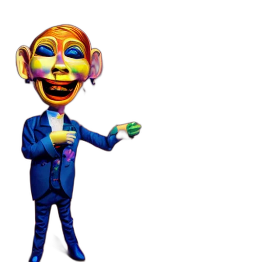 mask, staff, jacket, face, concept art, 3d render, cartoon, world transparent PNG cut-out