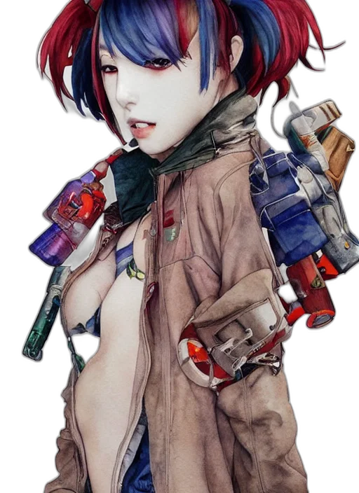 weapon, robot, jacket, staff transparent PNG cut-out