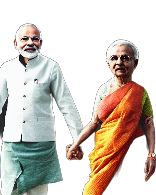 3d render, portrait, gandhi, modi transparent PNG cut-out
