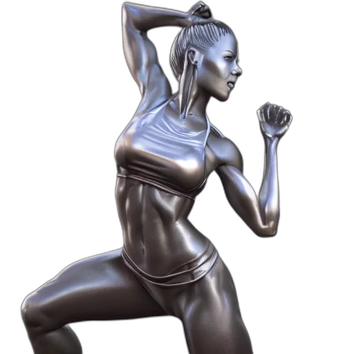 jewelry, 3d render, concept art, photorealistic, fantasy art, statue, fit, woman transparent PNG cut-out
