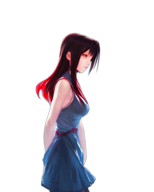 dress, concept art, anime, pixel art, fantasy art, neon lights, fire, red transparent PNG cut-out