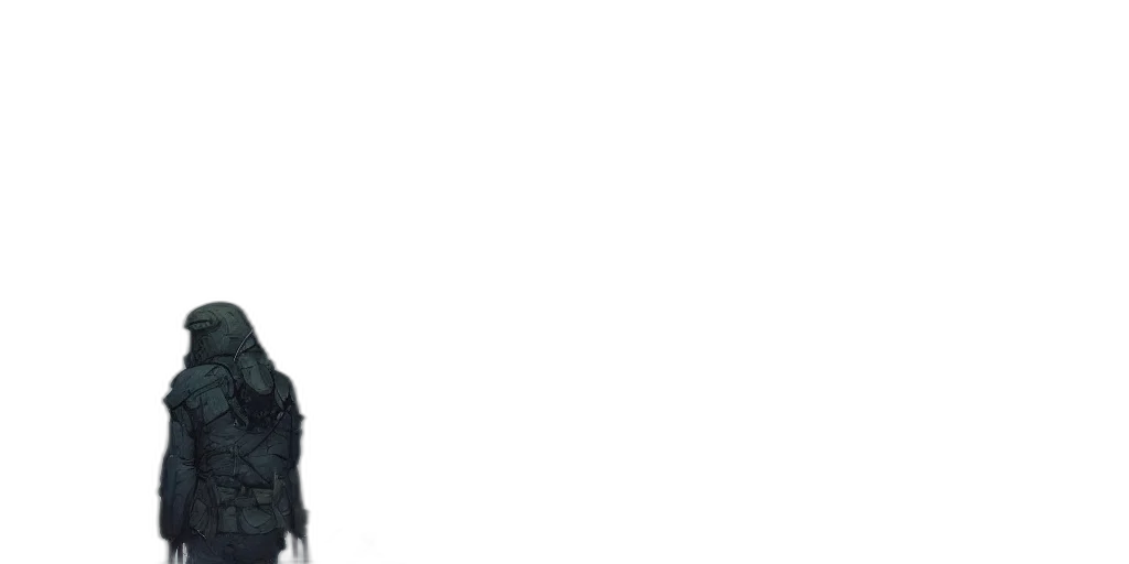 staff, hair, jacket, hat, pixel art, monochrome, border, panel transparent PNG cut-out