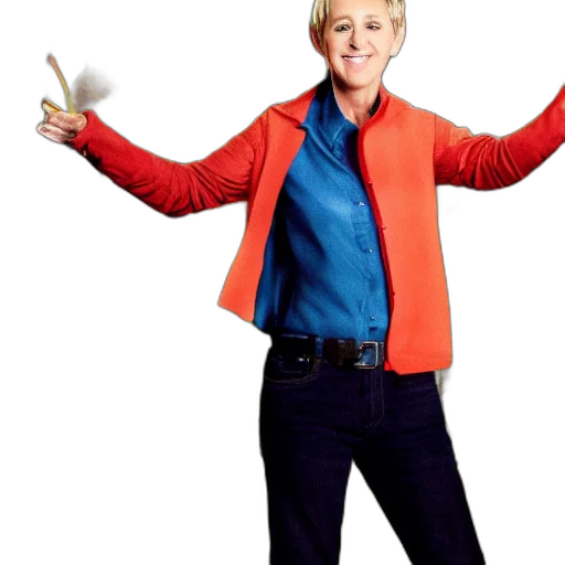 jacket, staff, umbrella, ellen, degeneres, coral, snakes, hair transparent PNG cut-out