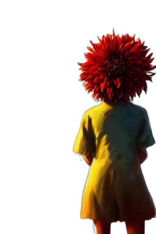 hair, flower, crown, dress, concept art, 3d render, photorealistic, anime transparent PNG cut-out