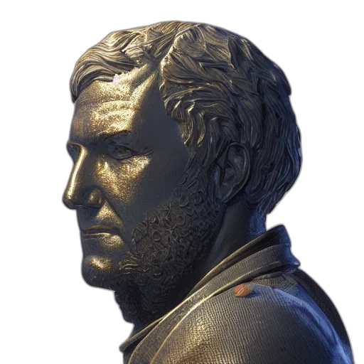 face, crown, staff, jacket, 3d render, photorealistic, portrait, russia transparent PNG cut-out