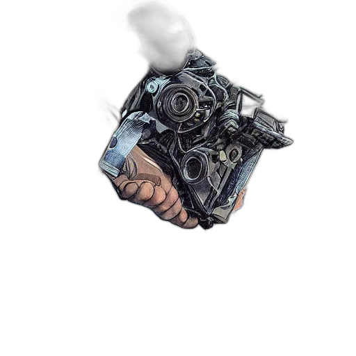 weapon, robot, jewelry, face transparent PNG cut-out