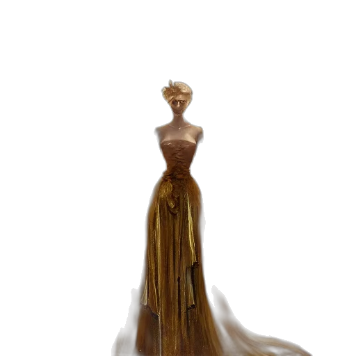 dress, crown, jewelry, hair, concept art, fantasy art, 3d render, watercolor transparent PNG cut-out