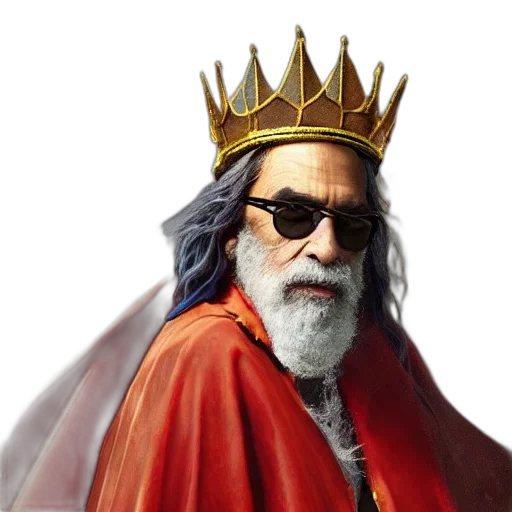 crown, staff, 3d render, photorealistic transparent PNG cut-out