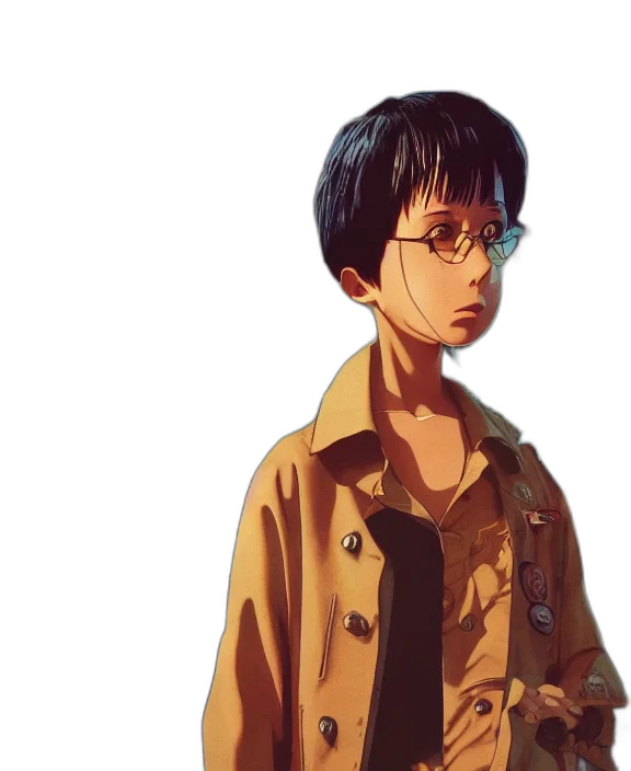 jacket, face, staff, anime transparent PNG cut-out
