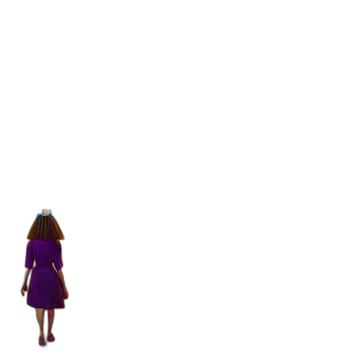 dress, robot, umbrella, hair, pixel art, concept art, 3d render, anime transparent PNG cut-out
