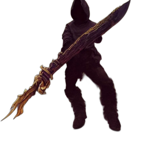 sword, staff, weapon, creature transparent PNG cut-out