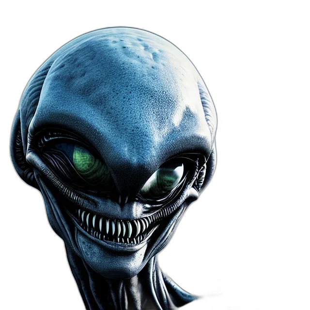 mask, creature, face, robot, concept art, 3d render, photorealistic, outer space transparent PNG cut-out