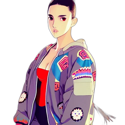 jacket, dress, staff, creature, cartoon, concept art, pixel art, anime transparent PNG cut-out