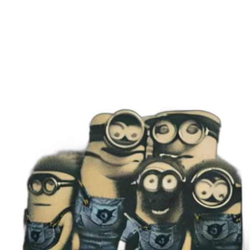 mask, hat, concept art, 3d render, cartoon, minions, old, photo transparent PNG cut-out