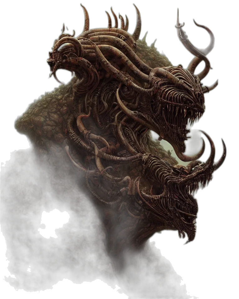 creature, dragon, mask, hair transparent PNG cut-out