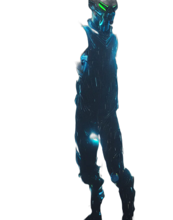 staff, mask, creature, robot, concept art, cyberpunk, 3d render, comic book art transparent PNG cut-out