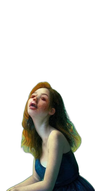 hair, face, dress, creature, photorealistic, oil painting, pixel art, 3d render transparent PNG cut-out