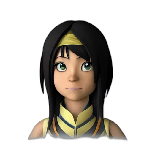 face, staff, 3d render, anime, concept art, fantasy art, toph, avatar transparent PNG cut-out