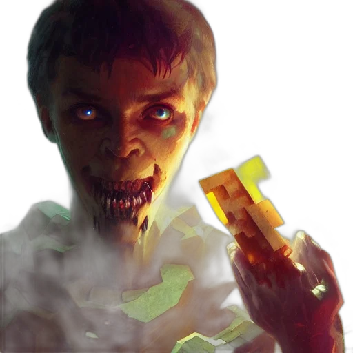 face, creature, concept art, 3d render transparent PNG cut-out