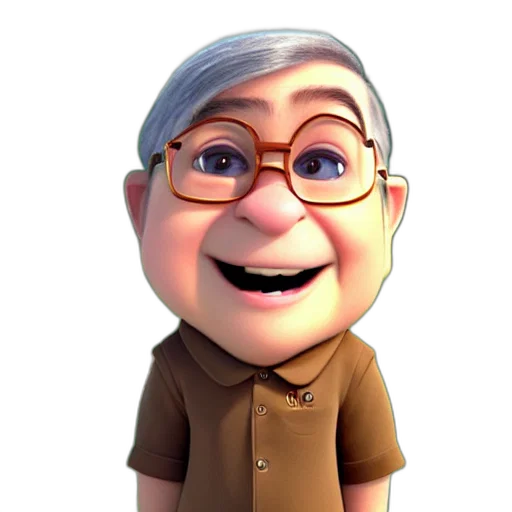staff, face, 3d render, cartoon transparent PNG cut-out