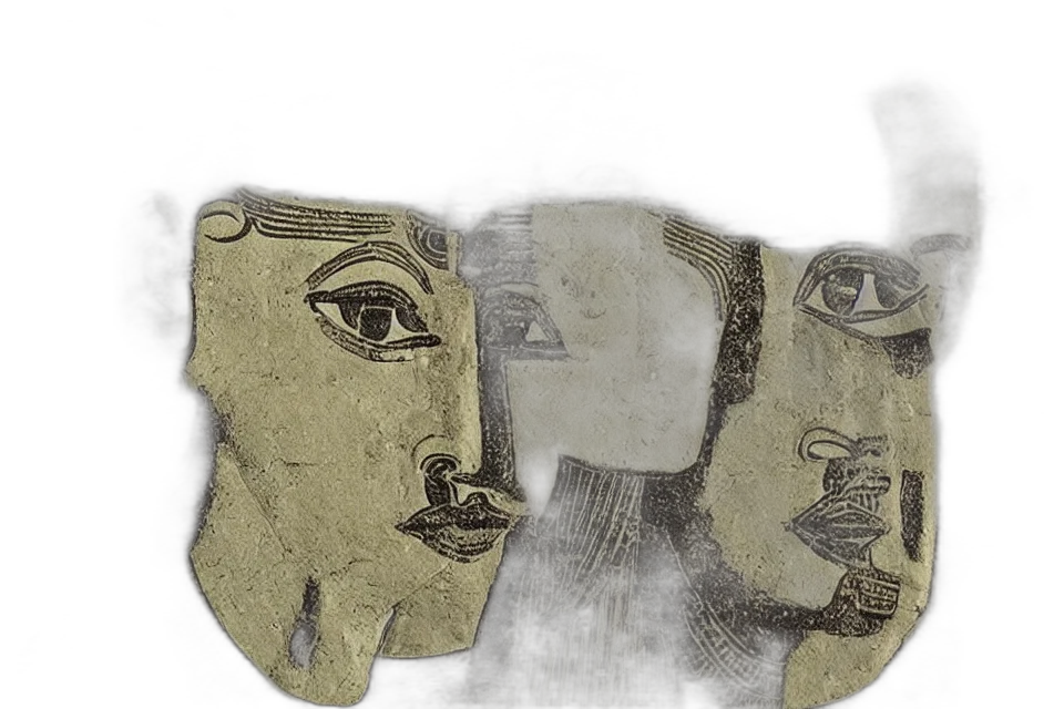 mask, face, photorealistic, 3d render, concept art, ancient, egyptian, bill transparent PNG cut-out