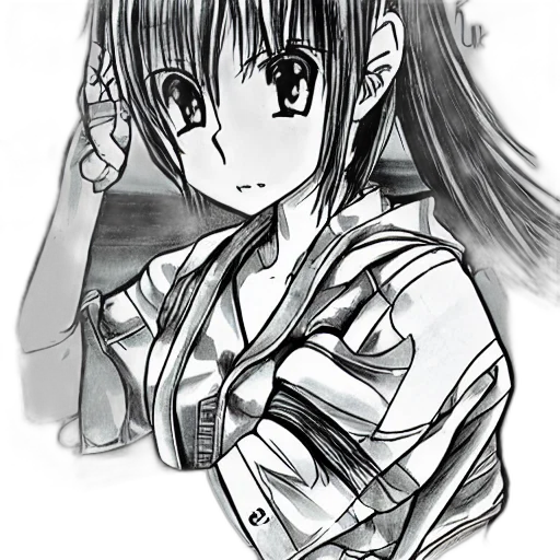 staff, robot, jacket, weapon, anime, cartoon, photorealistic, pencil sketch transparent PNG cut-out