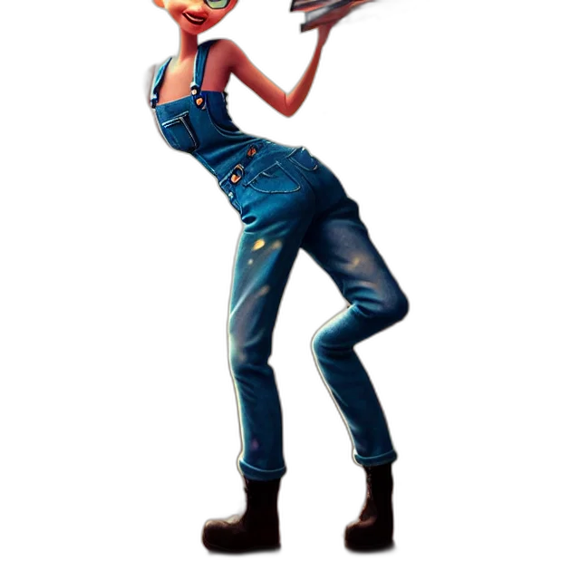 staff, jacket, robot, creature, concept art, 3d render, cartoon, fantasy art transparent PNG cut-out
