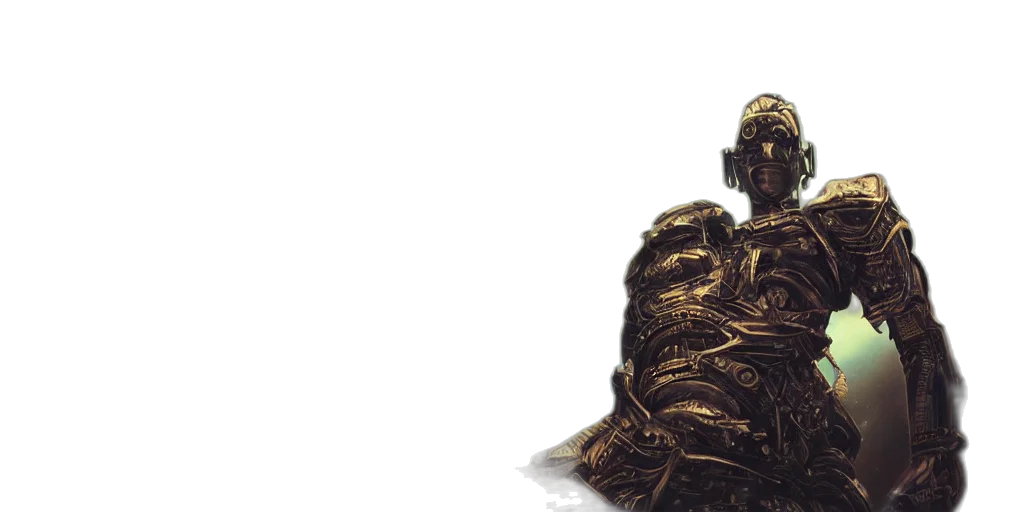 robot, creature, mask, crown, concept art, 3d render, pixel art, fantasy art transparent PNG cut-out