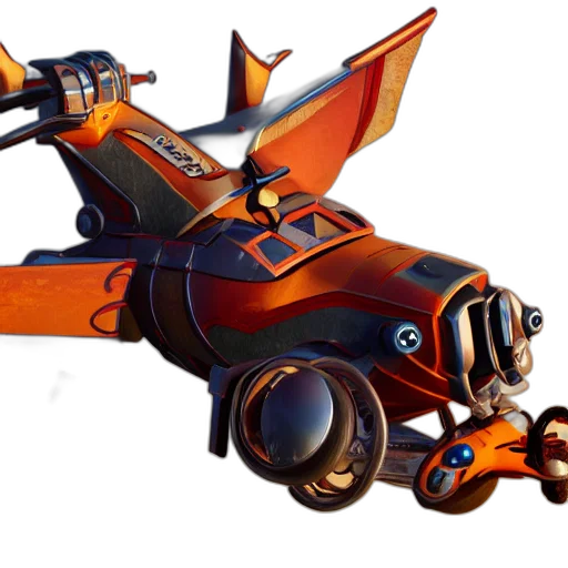 weapon, robot, dragon, concept art, 3d render, flying, donkey, octane transparent PNG cut-out