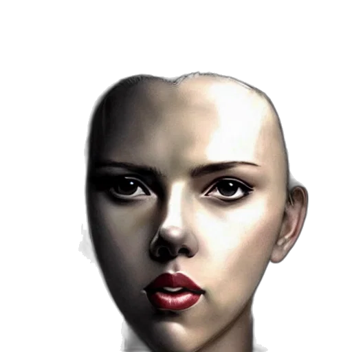 face, robot, mask, hair, photorealistic, concept art, 3d render, fantasy art transparent PNG cut-out