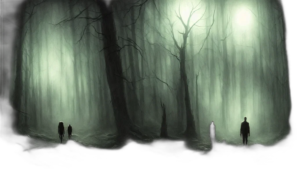 creature, concept art, fantasy art, watercolor, photorealistic, fog, forest, snow transparent PNG cut-out