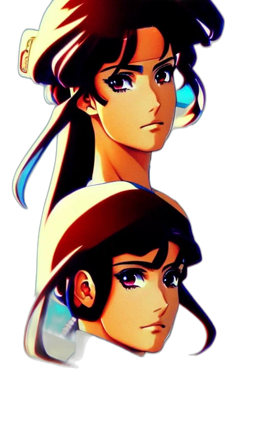 anime, vaporwave, concept art, pixel art, neon lights, pastel, colorful, blue transparent PNG cut-out
