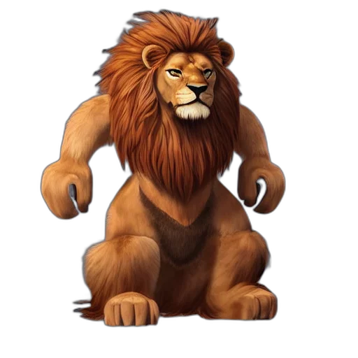 animal, crown, concept art, 3d render transparent PNG cut-out