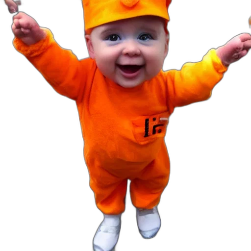 hat, staff, creature, 3d render, cute, baby, chick, dressed transparent PNG cut-out