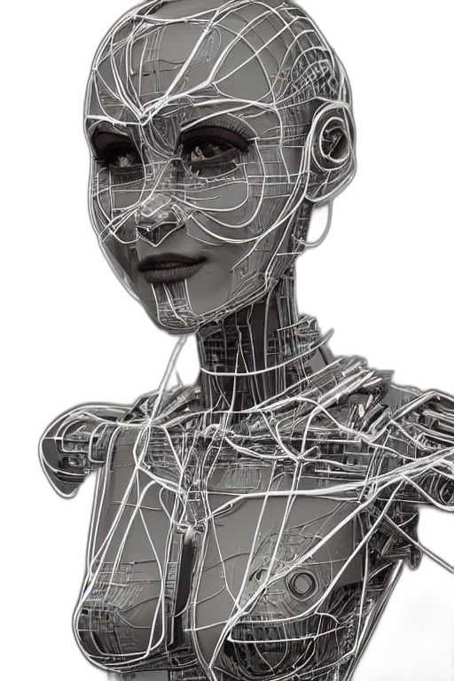 robot, mask, face, creature, cyberpunk, comic book art, concept art, 3d render transparent PNG cut-out