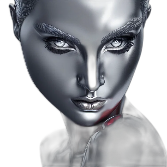 mask, face, robot, jewelry, photorealistic, 3d render, concept art, fantasy art transparent PNG cut-out