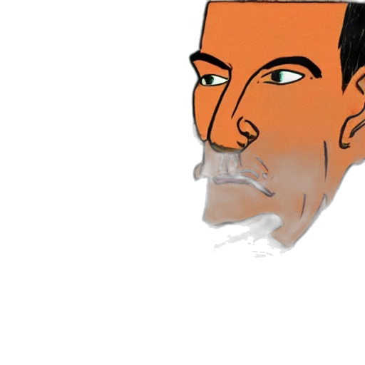 face, mask, staff, photorealistic, cartoon, comic book art, concept art, fire transparent PNG cut-out