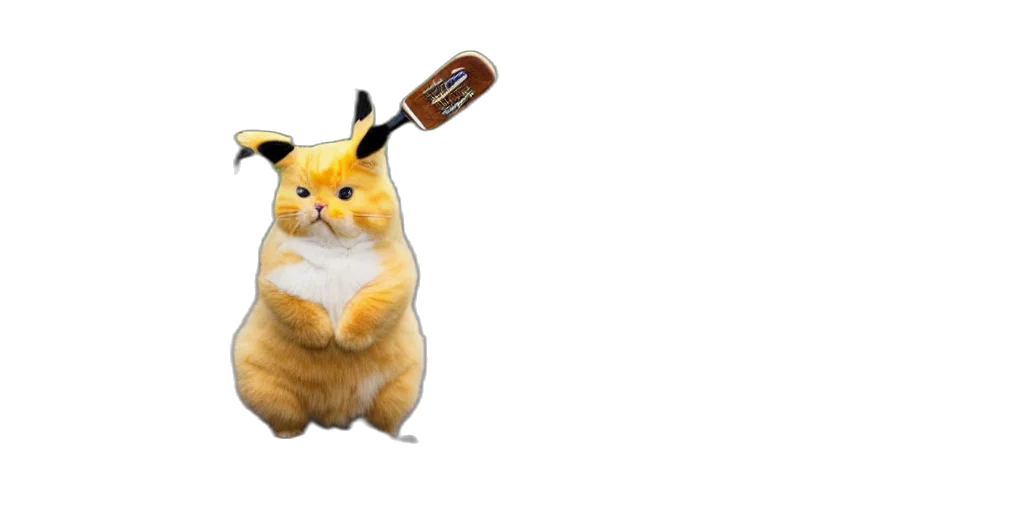 animal, staff, hat, weapon, 3d render, concept art, photorealistic, cat transparent PNG cut-out