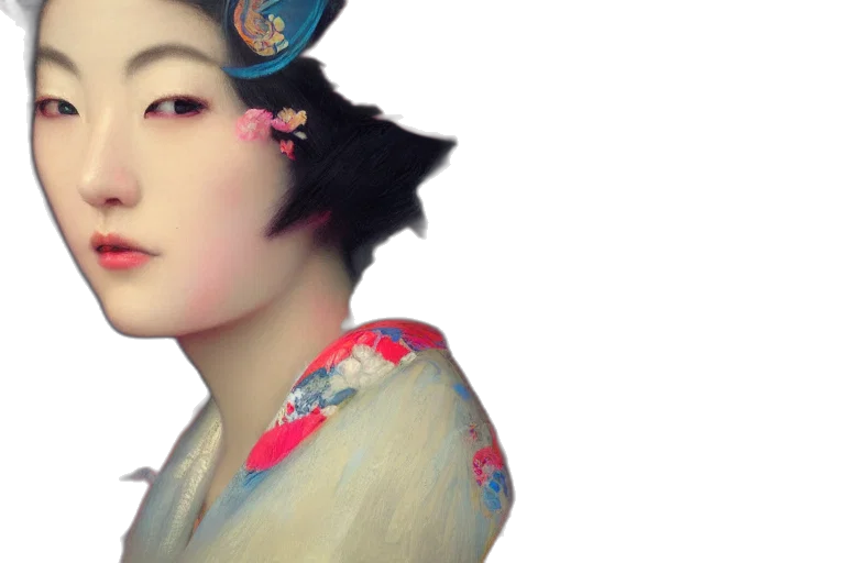 face, photorealistic, 3d render, fantasy art, concept art, pastel, blue, close transparent PNG cut-out