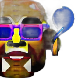 mask, face, staff, weapon, 3d render, concept art, vaporwave, pixel art transparent PNG cut-out