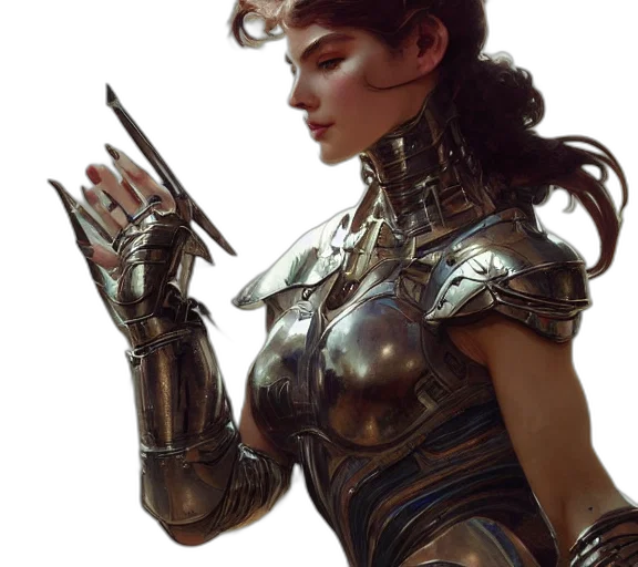robot, sword, weapon, jewelry, concept art, cyberpunk, fantasy art, comic book art transparent PNG cut-out