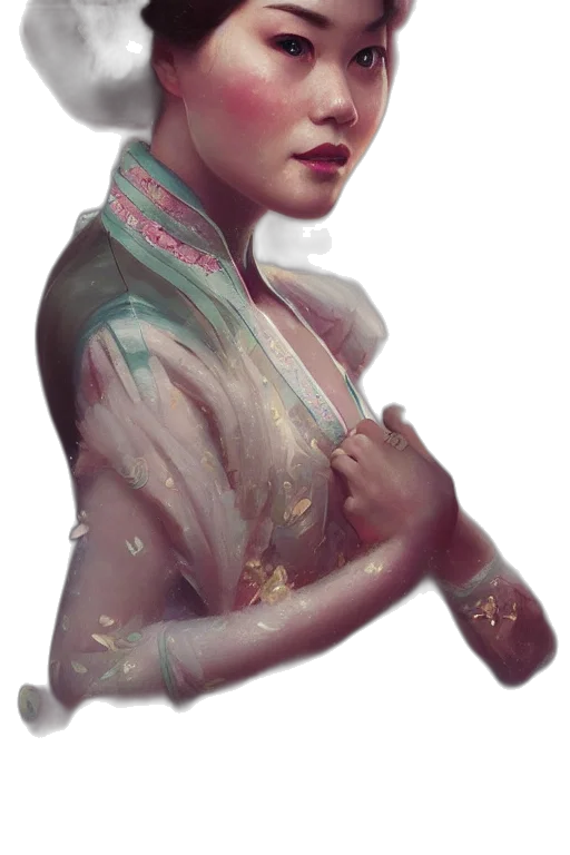 dress, jewelry, face, mask, fantasy art, concept art, photorealistic, oil painting transparent PNG cut-out