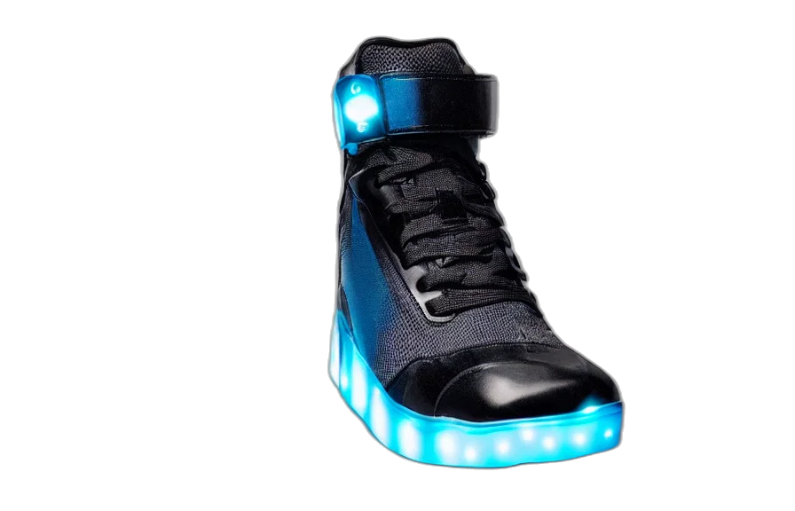 shoes, 3d render, cyberpunk, neon lights, generative, design, exoskeleton, sneakers transparent PNG cut-out