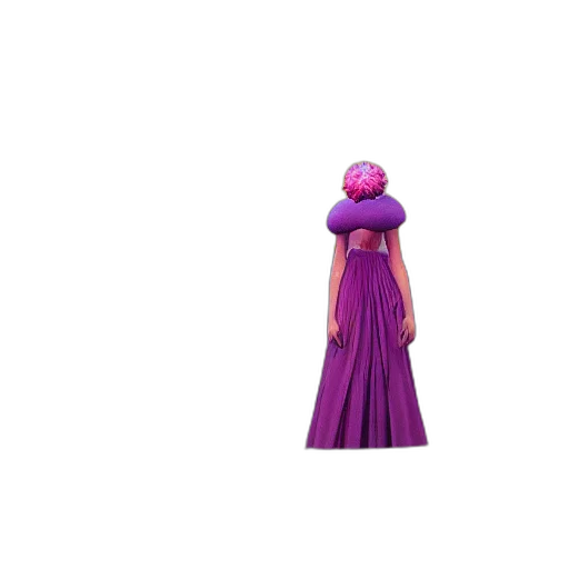 dress, crown, hat, flower, 3d render, concept art, pixel art, vaporwave transparent PNG cut-out