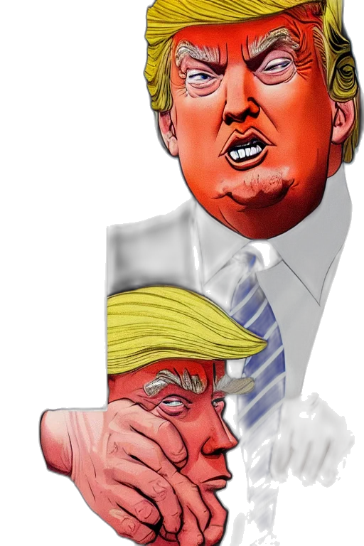 mask, face, cartoon, concept art, comic book art, photorealistic, donald, trump transparent PNG cut-out