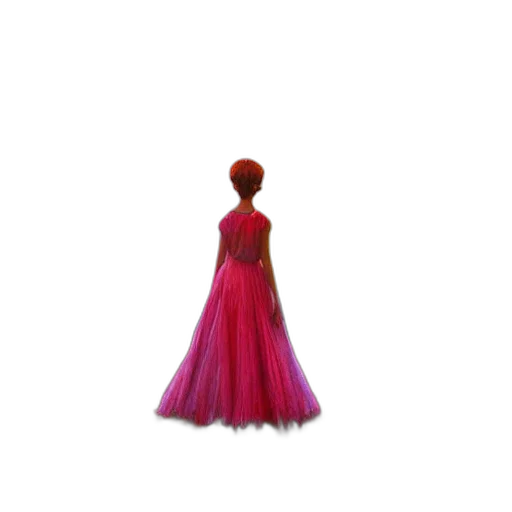 dress, hair, crown, jewelry, 3d render, concept art, pixel art, red transparent PNG cut-out