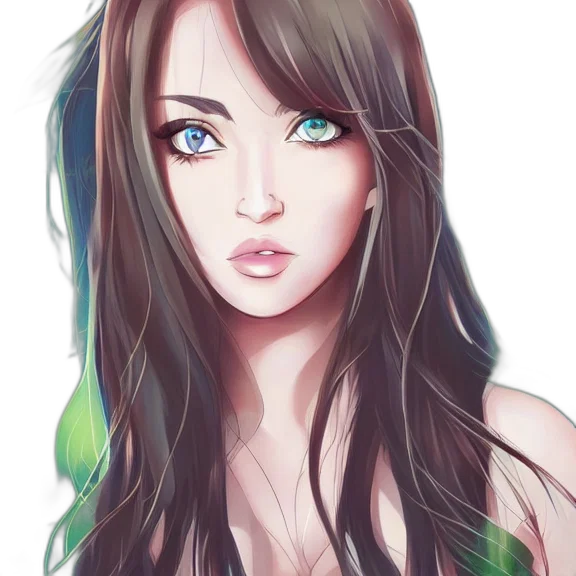 face, fantasy art, anime, photorealistic transparent PNG cut-out